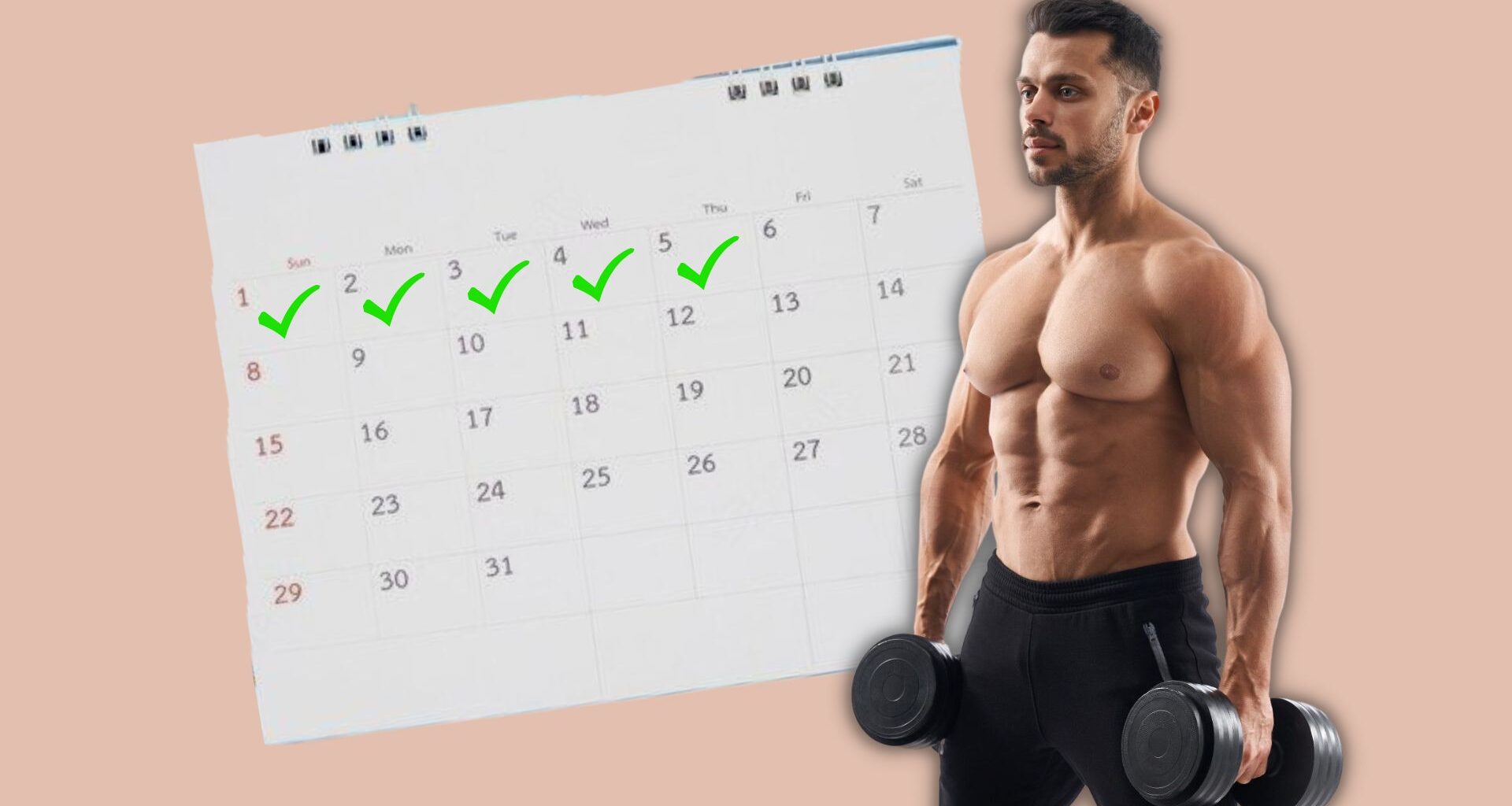 Devo treinar quantos dias por semana? (melhor frequência) - Tenho Saúde Devo treinar quantos dias por semana homem musculação treinando calendário - Tenho Saúde