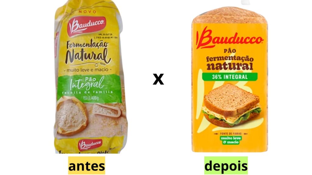 Novas regras nos rótulos dos alimentos integrais: conheça as mudanças - Tenho Saúde Rótulos integral antes depois Bauducco - Tenho Saúde