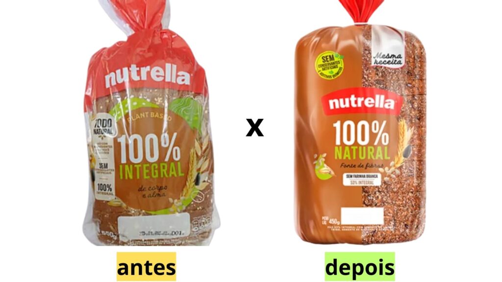 Novas regras nos rótulos dos alimentos integrais: conheça as mudanças - Tenho Saúde Rótulo integral antes depois Nutrella - Tenho Saúde