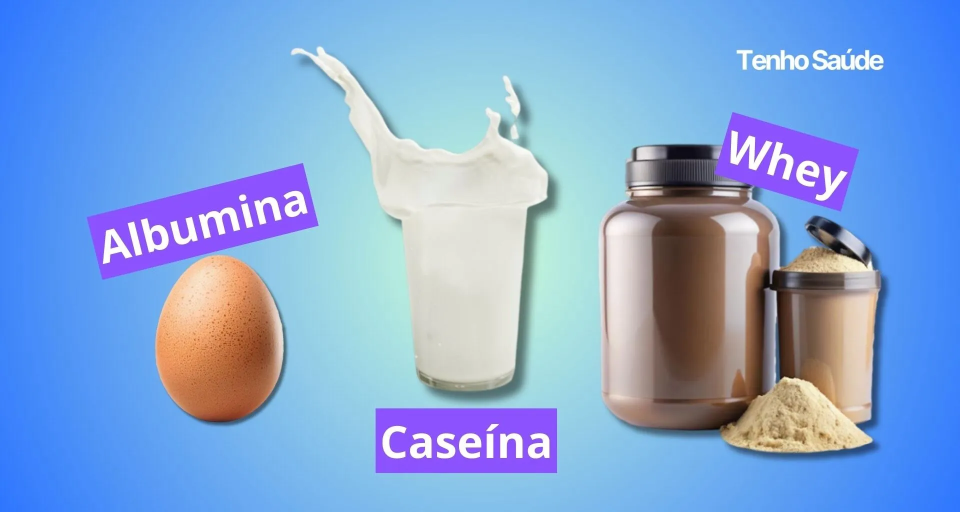 Whey, Casein or Albumin: what are the differences and advantages? - Tenho Saúde Whey, Casein or Albumin: what are the differences and advantages - Tenho Saúde